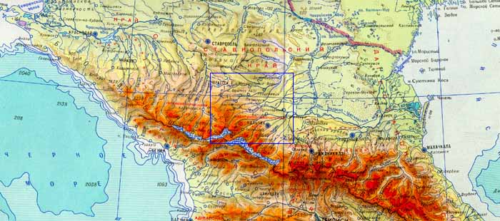 карта Кавказа